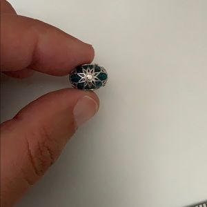 Teal and silver charmed memories charm